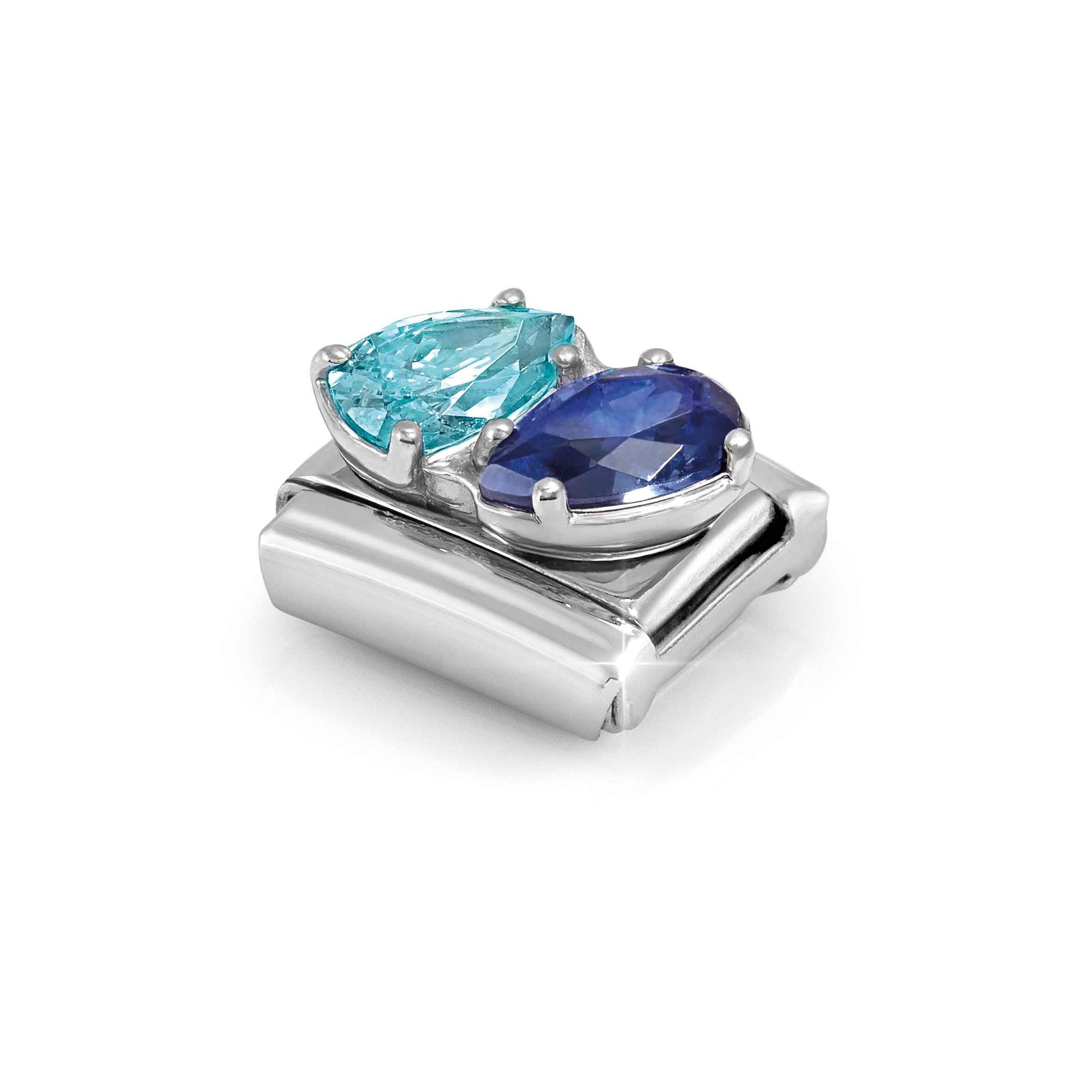 Nomination Classic Sterling Silber charm - 2 Tropfen - Hellblau - Zirkonia - Hellblau & Blau – Ansicht 5