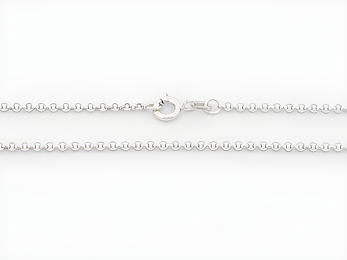 Silber Erbskette 70 cm aus rhodiniertem Sterling Silber im Erbsenmuster von 2 mm, hergestellt von Juwelier Harnisch, mit sicherem Verschluss.