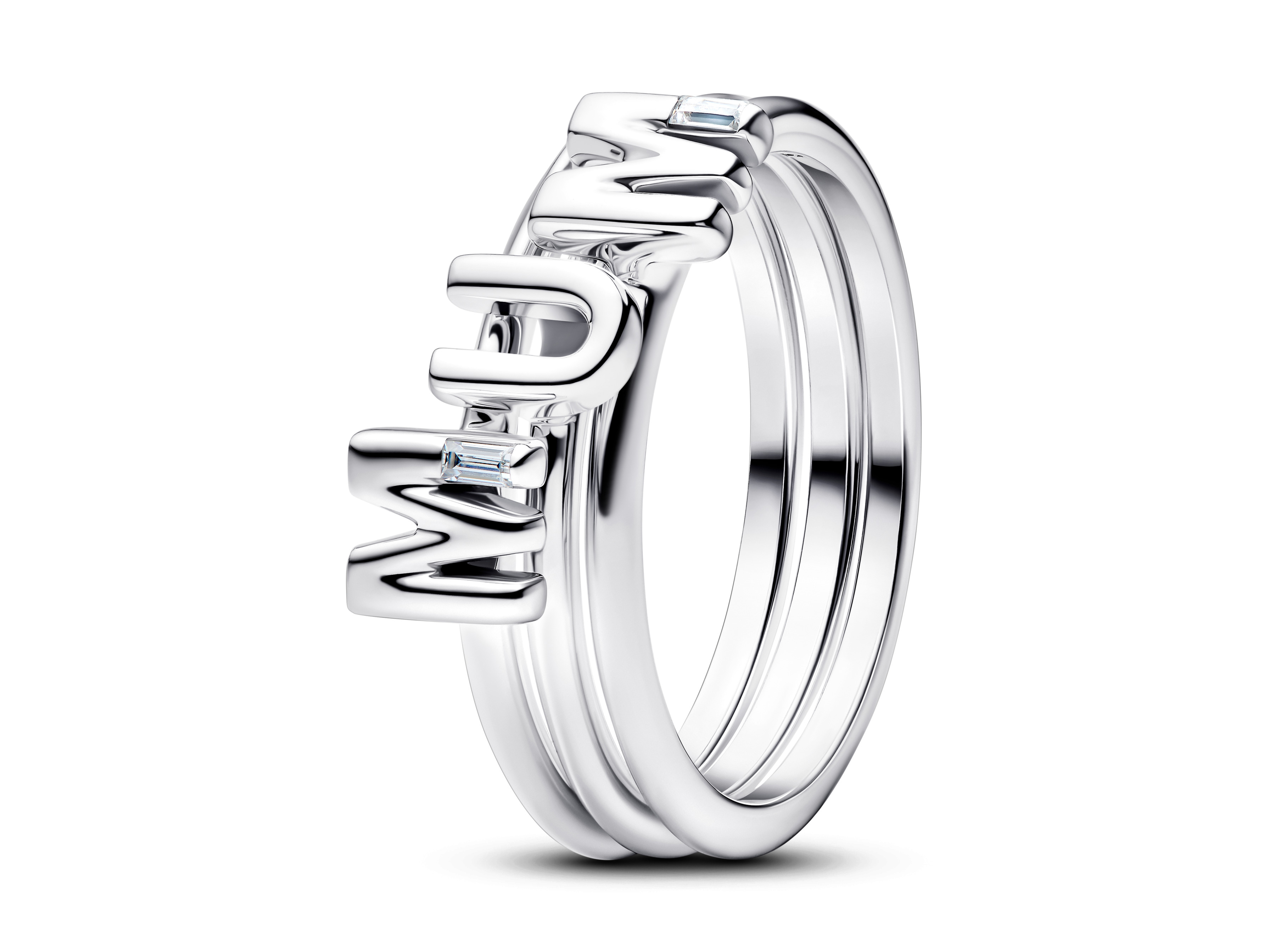 Pandora 194458C01-60 - MUM Buchstaben Teilbarer Ring - Sterling Silber - Zirkonia - Gr. 60