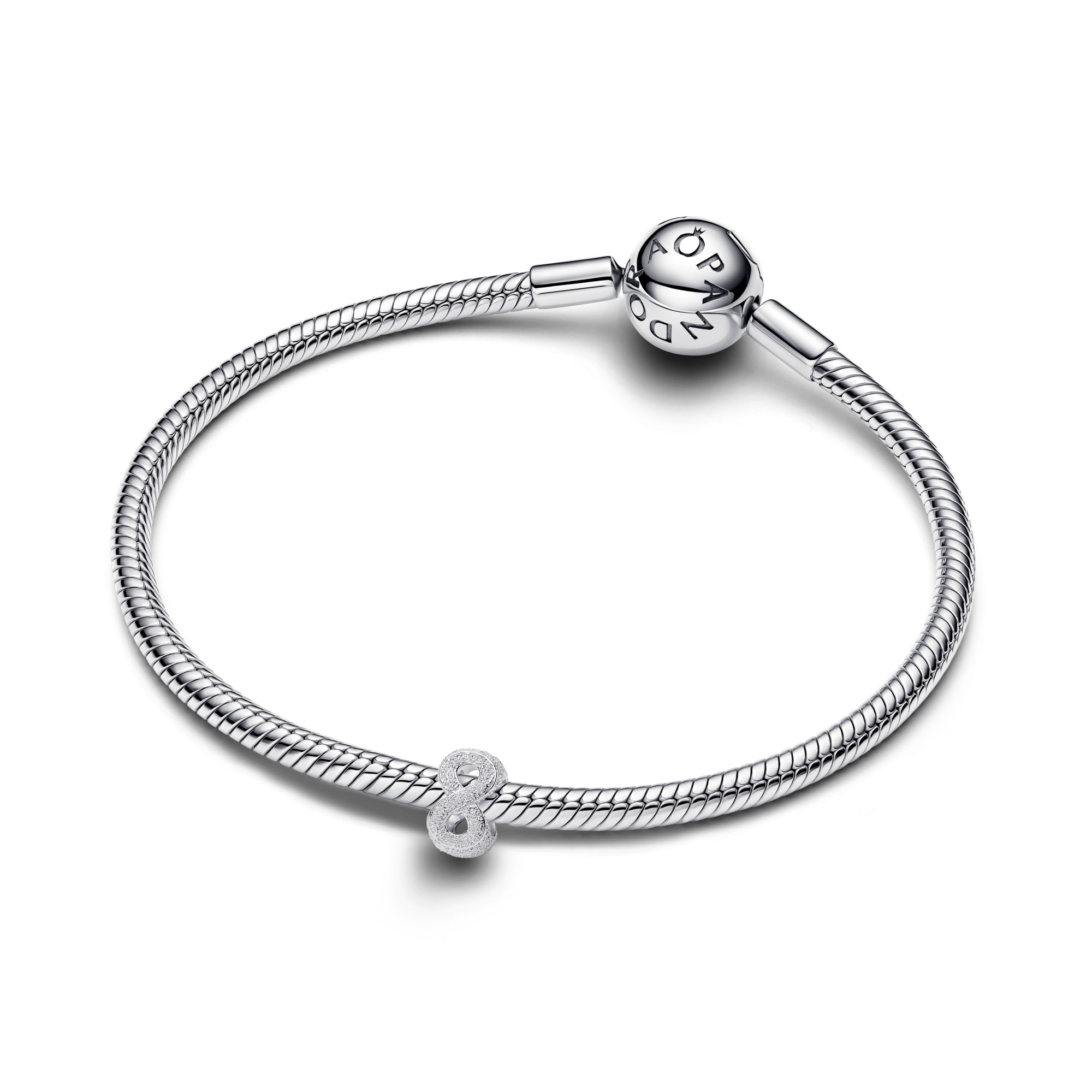 Pandora Strukturiertes Unendlichkeits Symbol Mini - Charm - Silber – Ansicht 2
