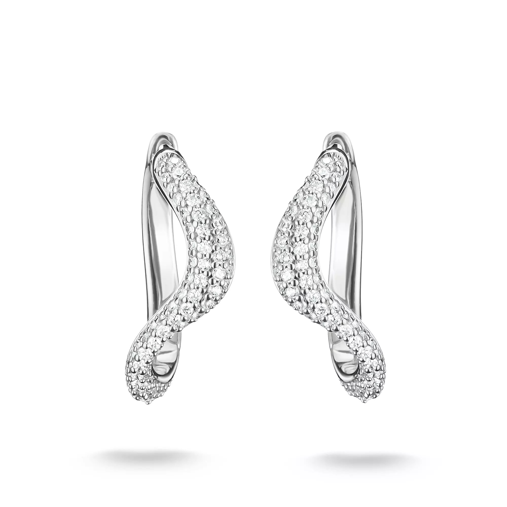 Thomas Sabo Creolen in Wellenform mit weißen Zirkonia – Silber