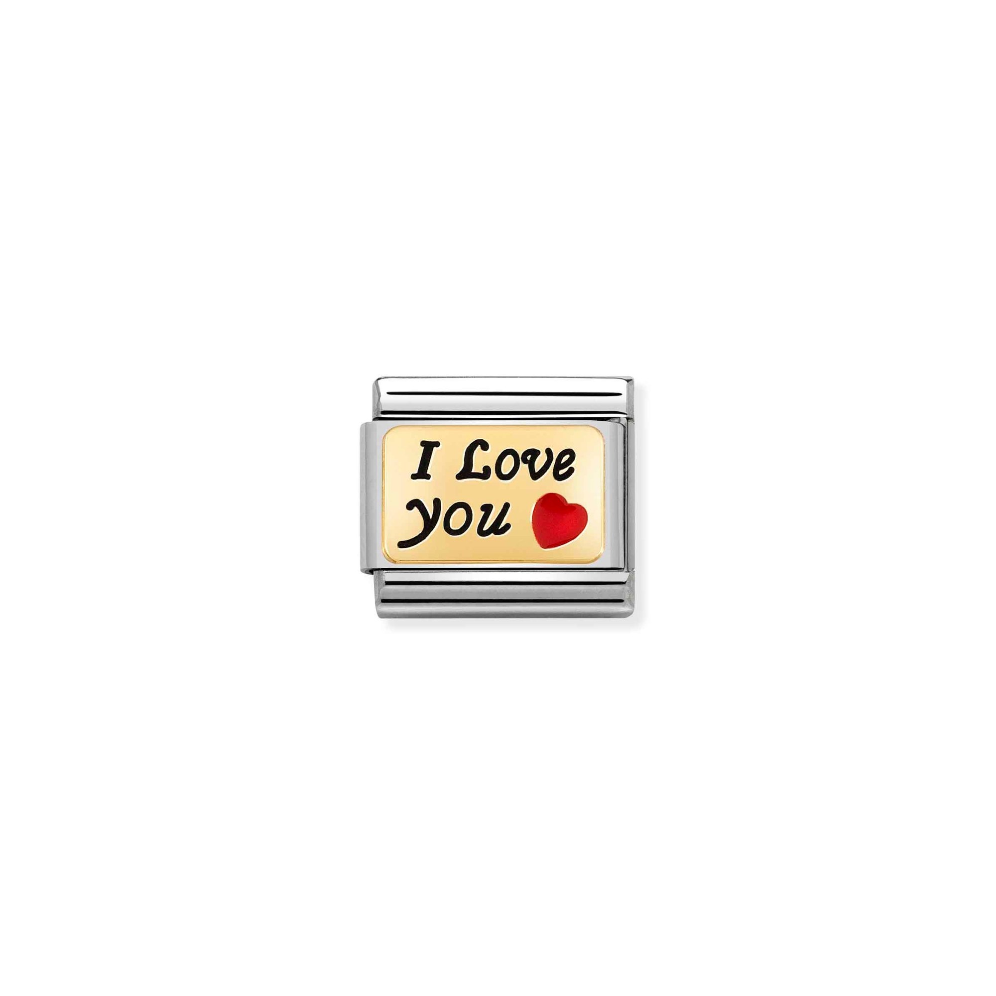 Nomination Composable Classic Charm I love You - Edelstahl, Gelbgold, Emaille