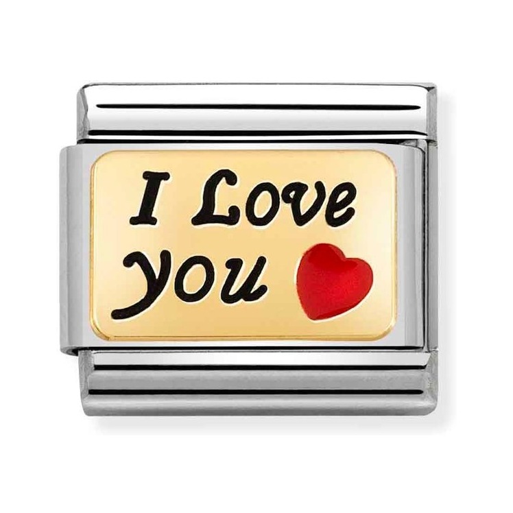 Nomination Composable Classic Charm I love You - Edelstahl, Gelbgold, Emaille