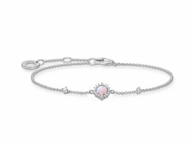 Das Bild zeigt ein Thomas Sabo Charming Armband aus Sterling Silber mit Glas-Keramik Stein und Zirkonia, in einer Länge von 16 bis 19 cm, elegant designt und feminin.
