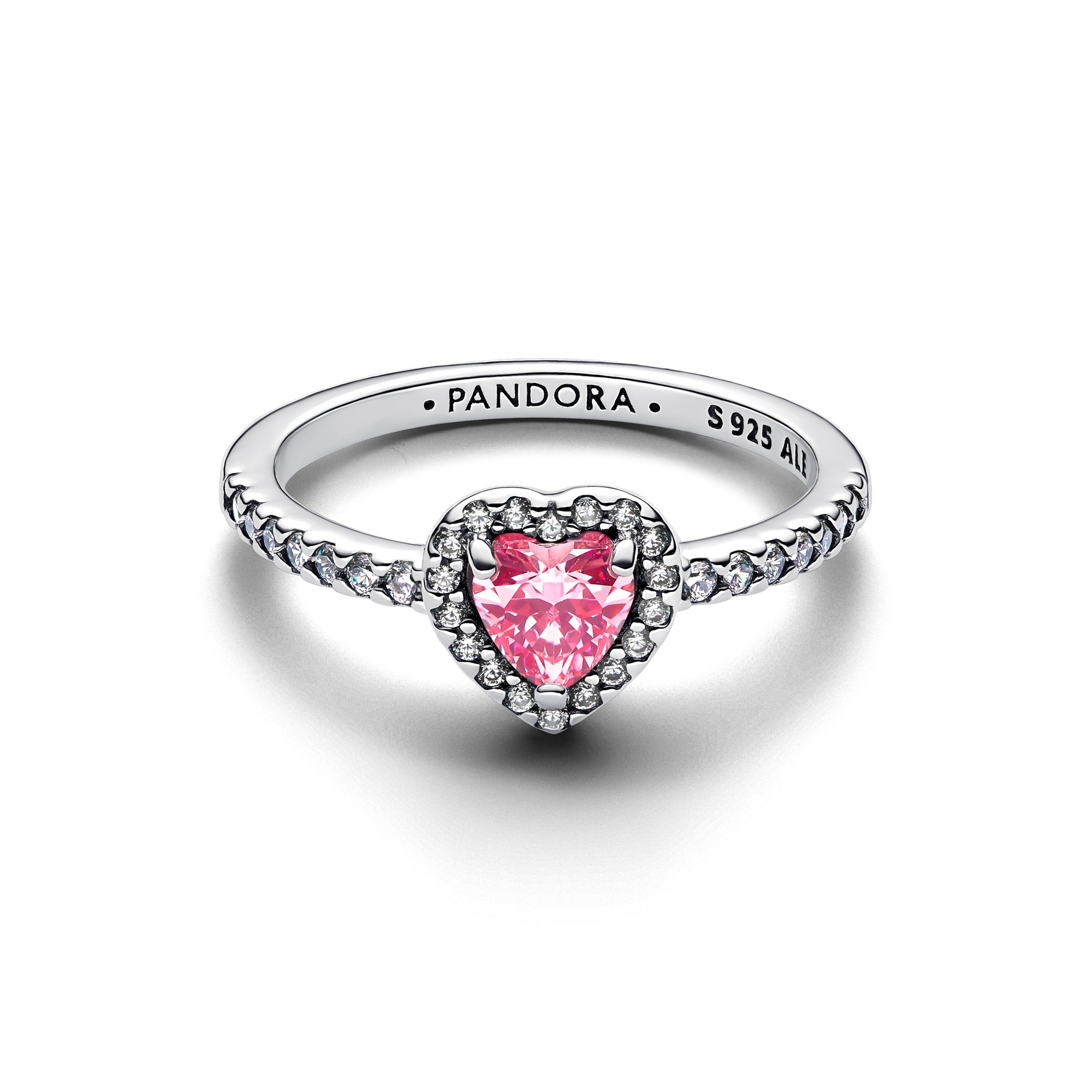 Pandora Ring - rosa Herz-Ring - Sterling Silber - Zirkonia Pink – Ansicht 2