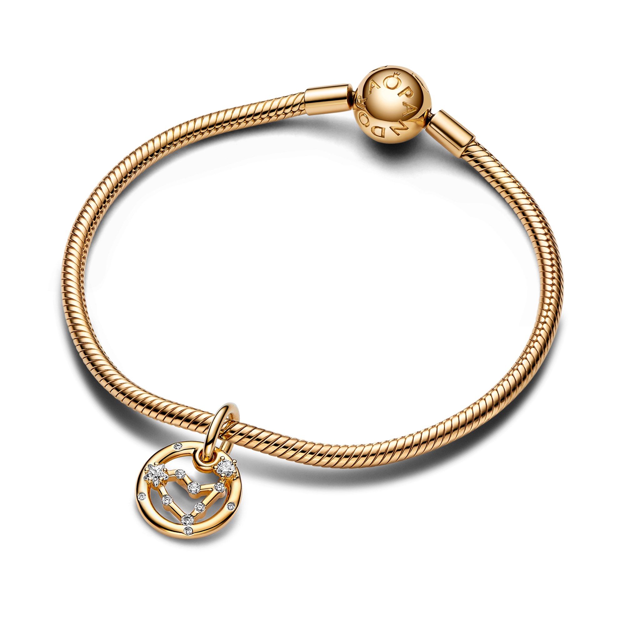 Pandora Sternzeichen Steinbock Charm-Anhänger - Gelbgold Vergoldung - Zirkonia – Ansicht 2