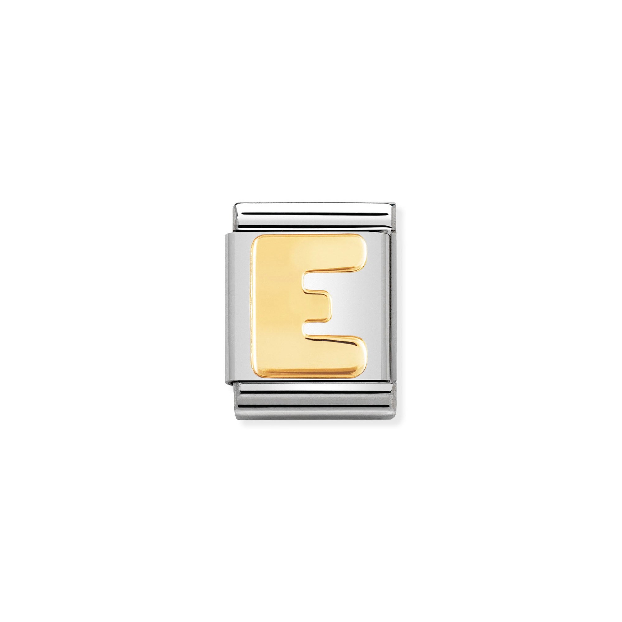 Nomination Composable Big Charm Buchstabe E - Edelstahl, Gold 750 Gelbgold