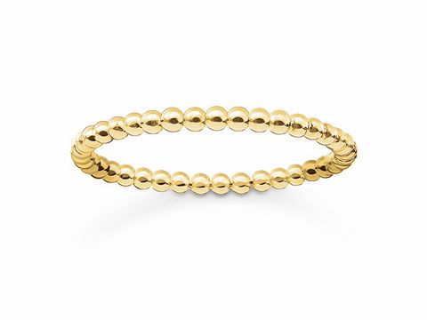 Thomas Sabo Ring TR2122-413-12-54 in Größe 54 aus vergoldetem Silber mit kugelrundem Design, perfekt für stilvolle Akzente und elegantes Tragen.