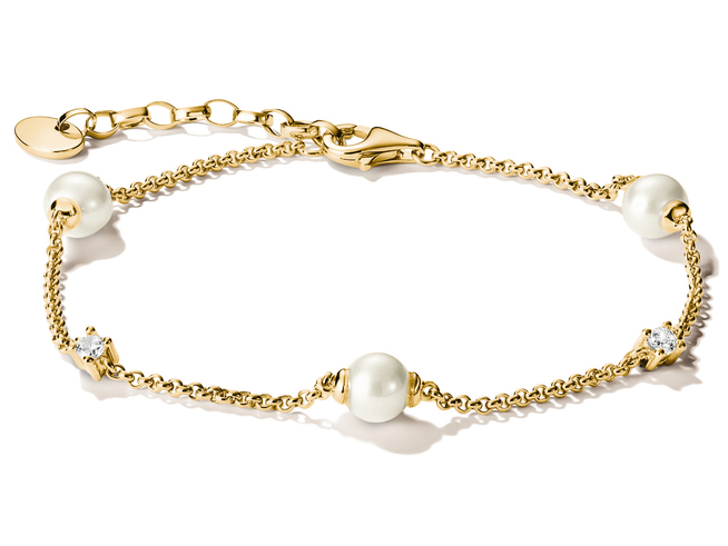 Thomas Sabo Classic Pearls - A2038-M01-14-L19V Armband - 19 cm - 18K Gelbgold-Vergoldung