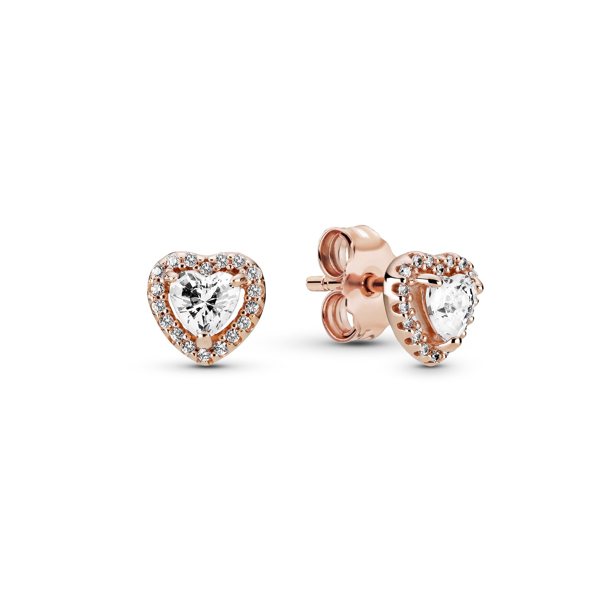 Pandora Timeless - Ohrringe - funkelndes Herz - Silber - Roségold - Zirkonia