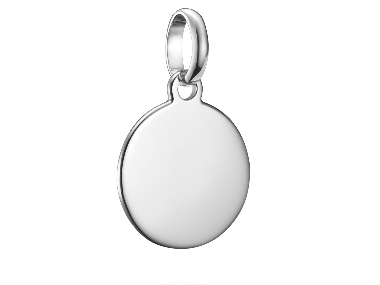 Silberner Charm Coin mit Öse aus der Thomas Sabo Charm Club CONNECT Kollektion, Durchmesser 13,5 mm, ideal zum Personalisieren von Schmuckstücken.