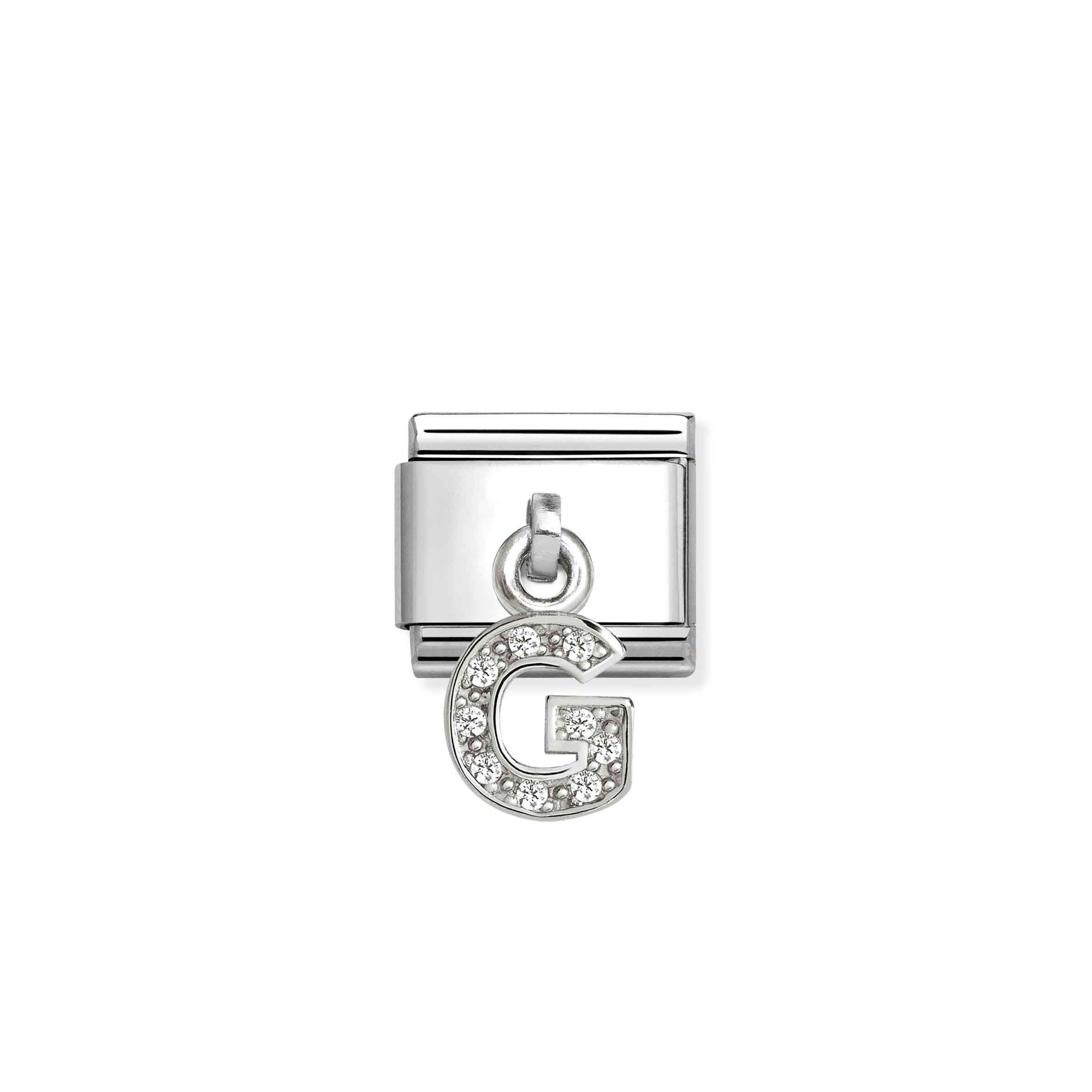 Nomination Classic Sterling Silber charm - Buchstabe G - Zirkonia – Ansicht 2