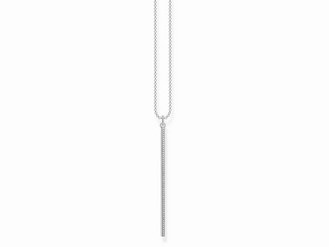 Thomas Sabo Kette KE2006-051-14-L50v aus Sterling Silber mit weißem Zirkonia-Anhänger, Länge verstellbar von 45 bis 50 cm, elegantes Design für jeden Anlass.