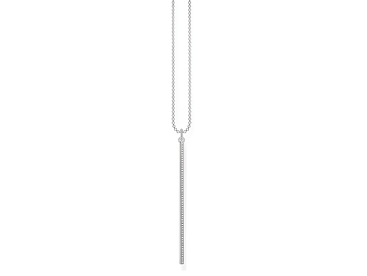 Thomas Sabo Kette KE2006-051-14-L50v aus Sterling Silber mit weißem Zirkonia-Anhänger, Länge verstellbar von 45 bis 50 cm, elegantes Design für jeden Anlass.