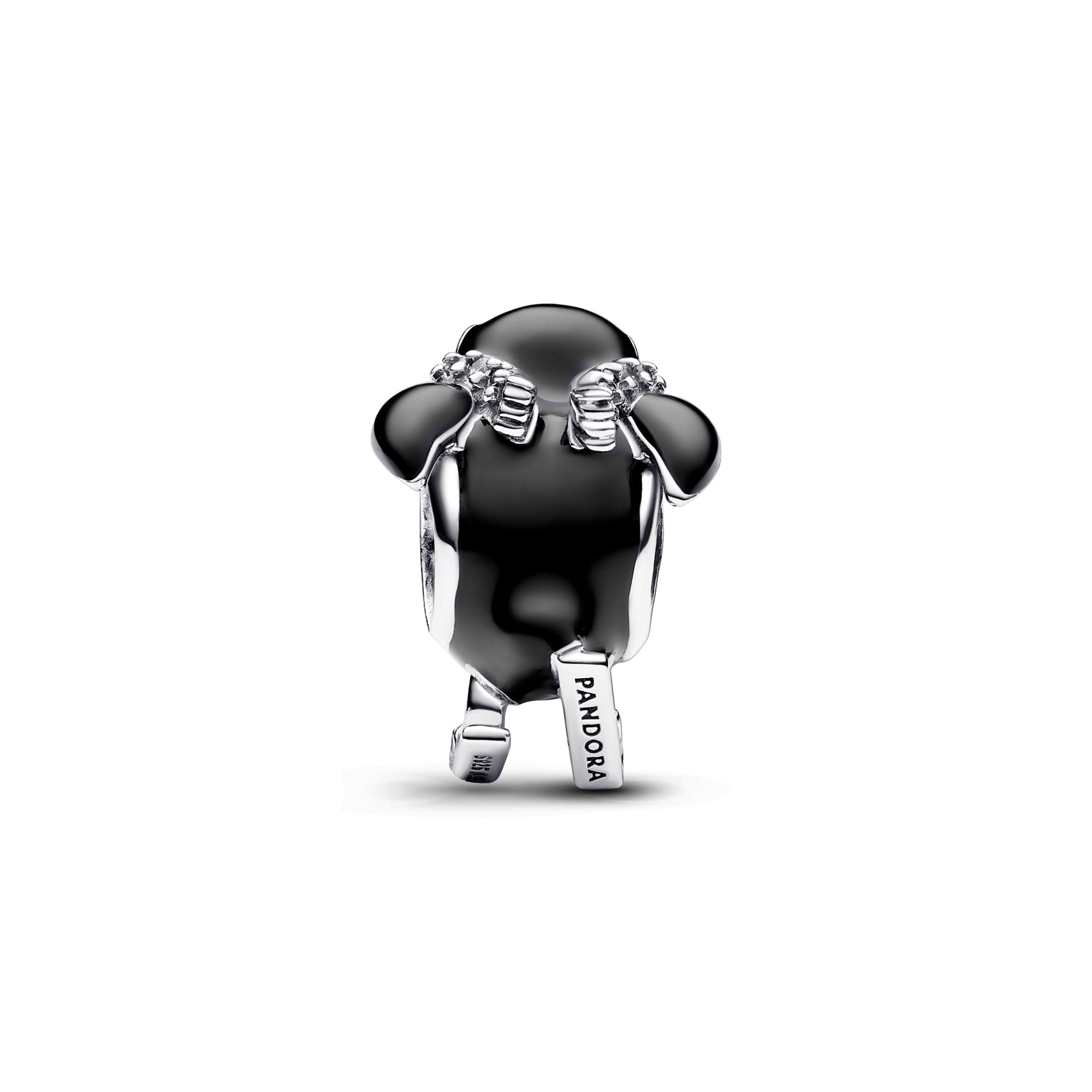 Pandora Ski-Pinguin Charm - Sterling Silber - Zirkonia Schwarz – Ansicht 3