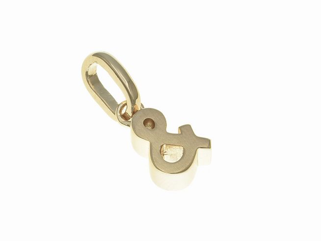 Anhänger aus Sterling Silber in Form eines Undzeichens, teilmattiert und vergoldet in Roségold, hergestellt von Juwelier Harnisch, für individuellen Schmuck.