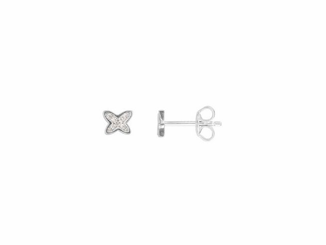 Xenox Sterling Silber Ohrringe XS3501 in Schmetterlingsform mit funkelnden Details, idealer Ohrschmuck für einen eleganten Look.