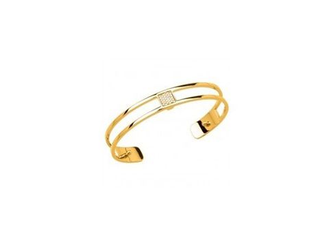 Armreif von Les Georgettes, Modell Les Précieuses, in Gold mit einer Breite von 8 mm, verziert mit einem eleganten, funkelnden Detail in der Mitte.