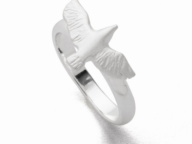Sterling Silber Ring mit einem Möwenmotiv, Größe 54, von DUR, in schlichtem Design und elegantem Finish, ideal für Naturliebhaber und als modisches Accessoire.