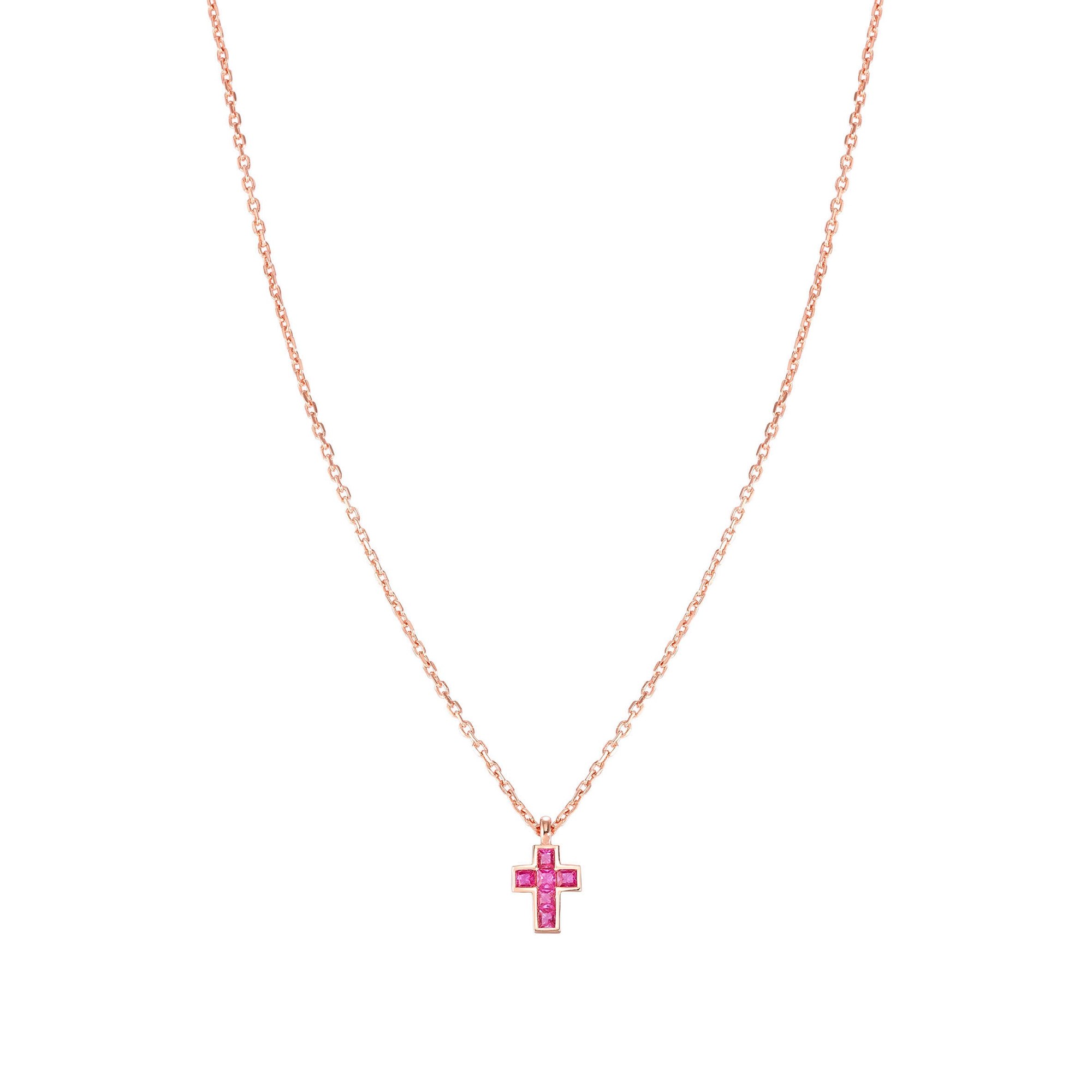 Nomination Carismatica kl. Kreuz Collier - Roségold vergoldet - Zirkonia Fuchsia - 38 - 44 cm – Ansicht 3