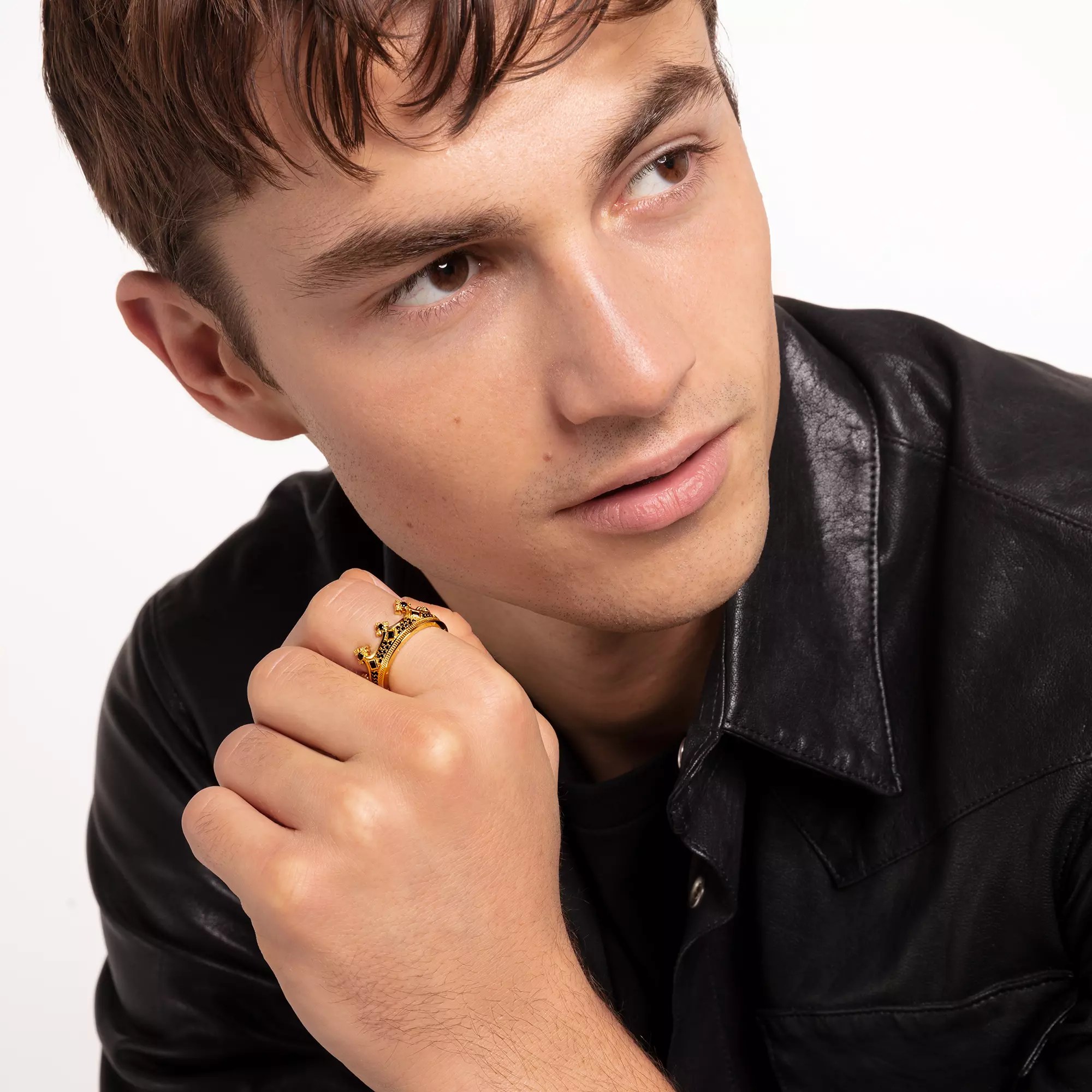 Thomas Sabo Ring - Silber Gelbgold - schwarz