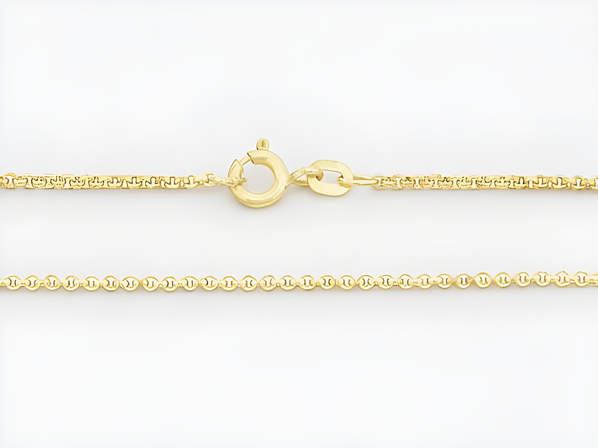Goldene Anker Kette aus 585er Gold, 80 cm lang, Rundanker Design mit Maßen 1,5 x 1,5 mm, gefertigt von Juwelier Harnisch, ideal für jeden Anlass.