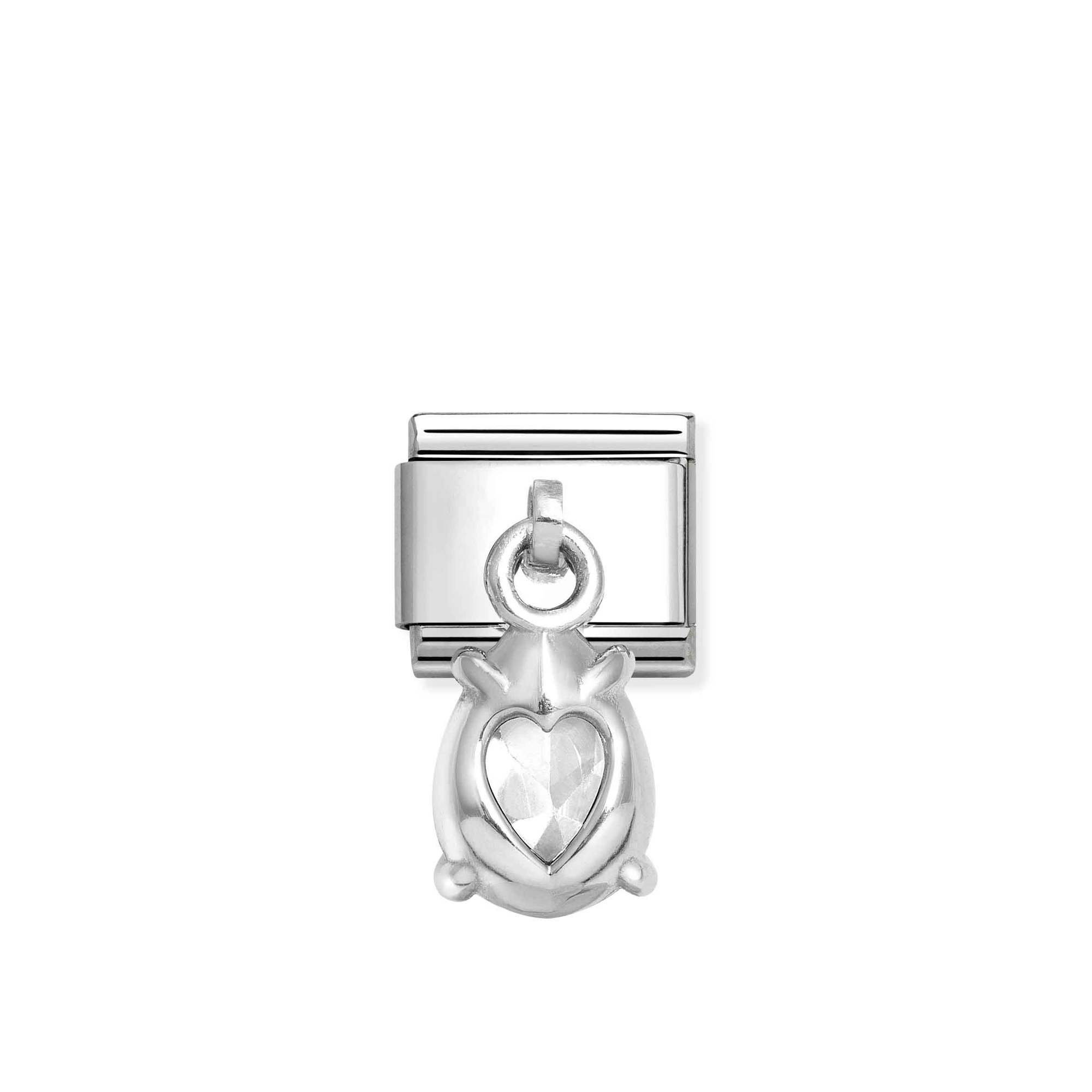 Nomination Composable Classic Charm Tropfen weiß - Edelstahl, Sterling Silber, Zirkonia – Ansicht 3