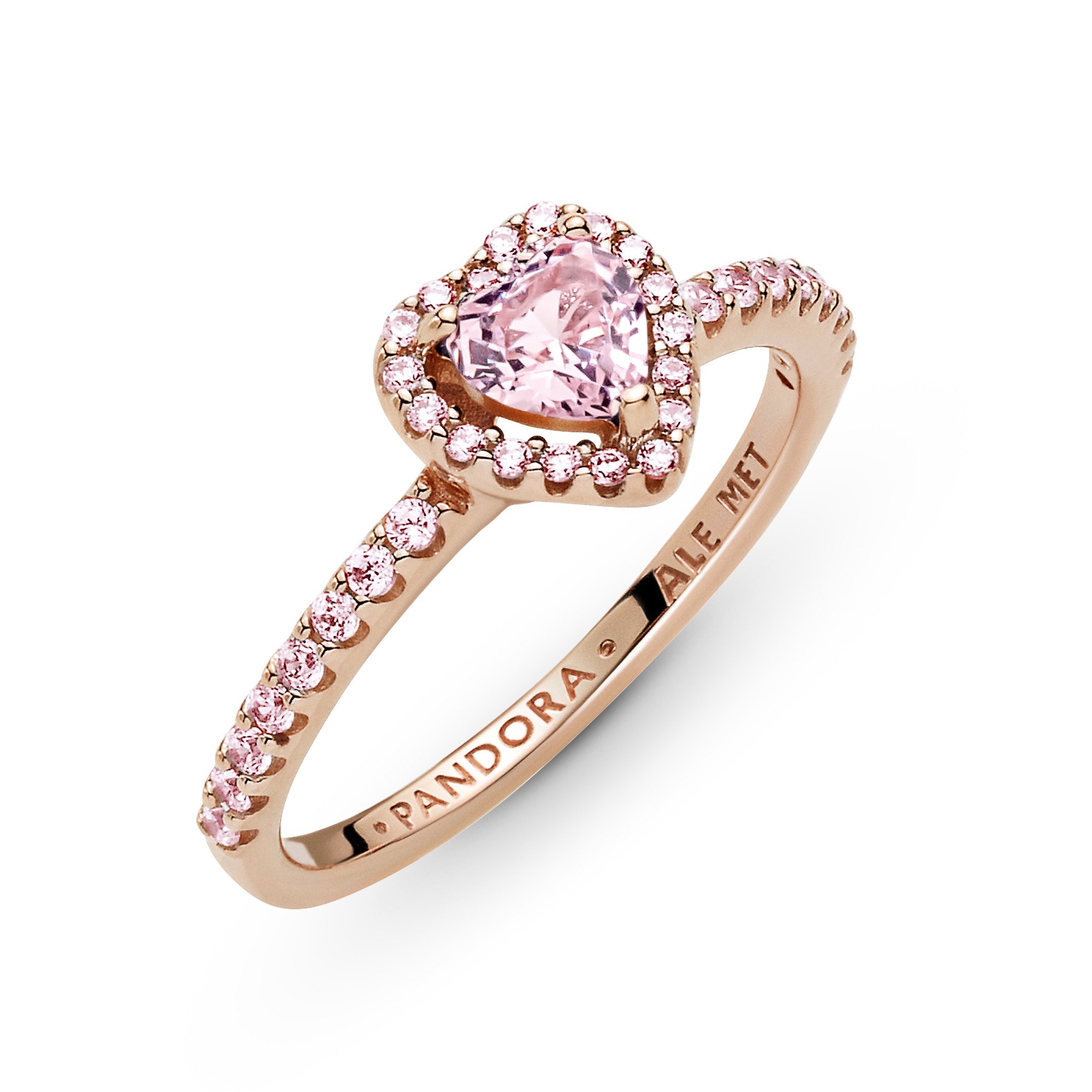 Pandora Ring - Funkelnder mit Herz - Roségold Vergoldung - Kristall - Pink Ansicht 4 – Ansicht 4