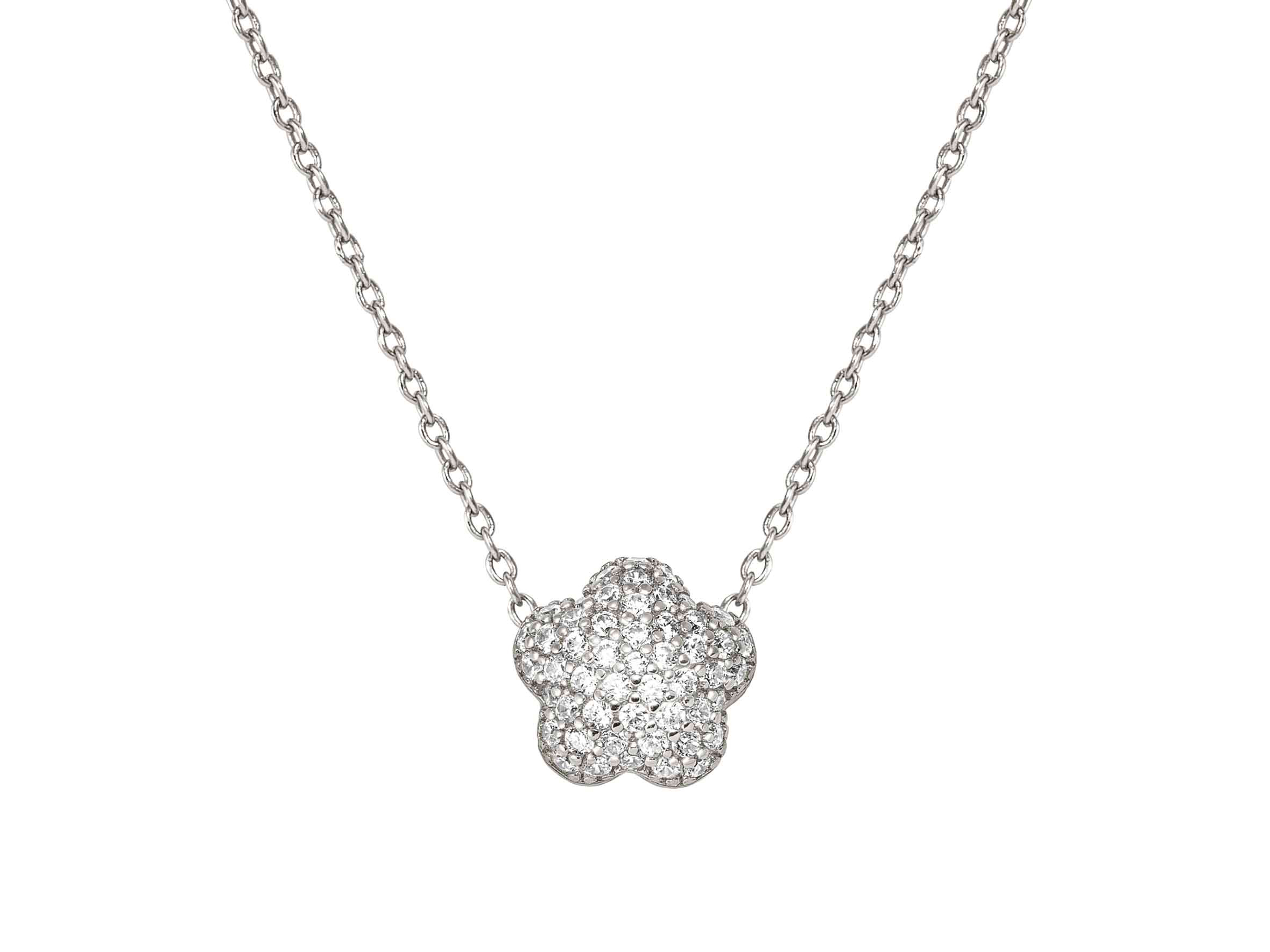 Nomination 242704 10 - LIFEPOETRY Halskette aus Sterling Silber & Zirkonia - Blume - rhodiniert