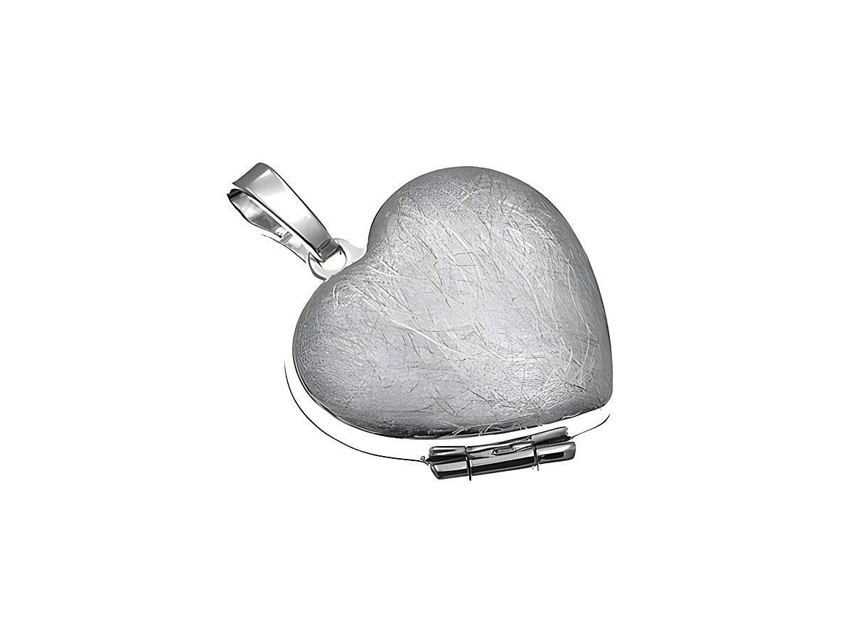 Medaillon Herz EISMATT mattiert 16,5 mm aus Sterling Silber, vom Hersteller Juwelier Harnisch, zeigt ein elegantes, herzförmiges Design mit feiner Mattierung.