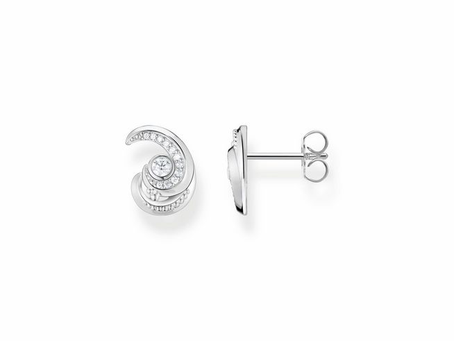 Ohrstecker aus Sterling Silber von Thomas Sabo H2226-051-14 mit Zirkonia, in geschwungener Form und funkelnden Details, ideal für elegante Anlässe.
