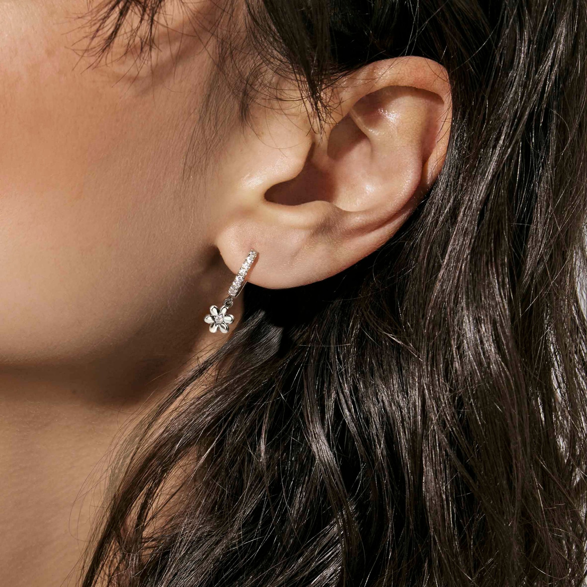 Nomination Petit Sparkle - Sterling Silber Creolen - Blume - vergoldet - Zirkonia – Ansicht 2