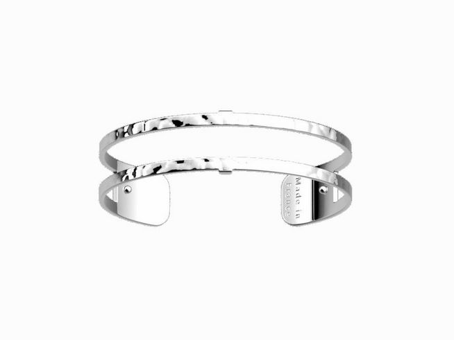 26001534-0 Silberner gehämmerter Armreif von Les Georgettes PURE MARTELEE 7036460, 14 mm breit, elegantes Design mit einem modernen Touch, ideal für stilvolle Outfits.