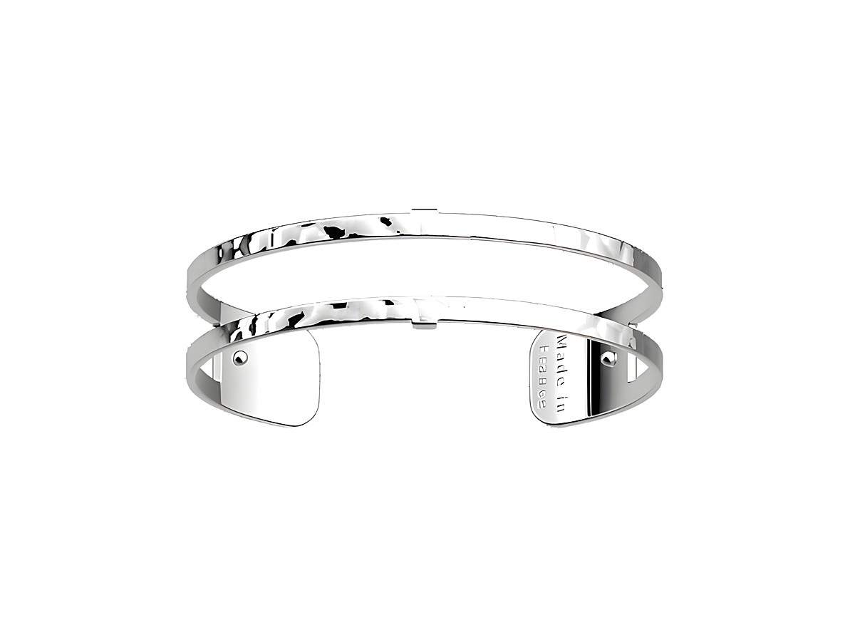 Silberner gehämmerter Armreif von Les Georgettes PURE MARTELEE 7036460, 14 mm breit, elegantes Design mit einem modernen Touch, ideal für stilvolle Outfits.
