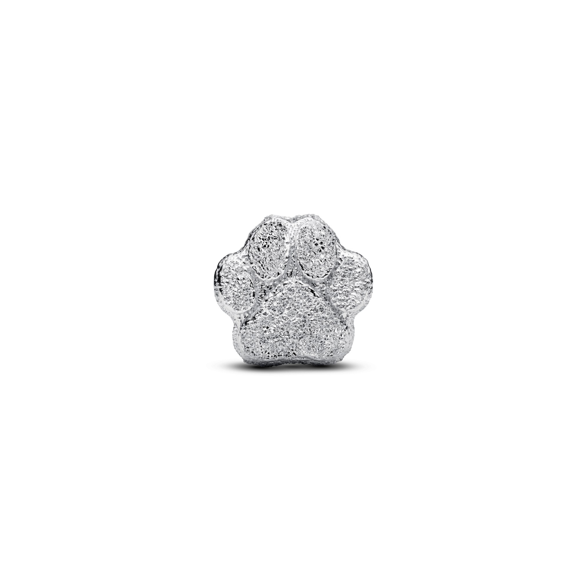 Pandora Strukturierte Pfote Mini-Charm - Sterling Silber – Ansicht 3