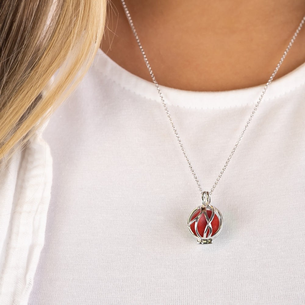 Engelsrufer HEAL Kette Powerful Stone - Kraftstein - Roter Jaspis - Silber rhodiniert Rot 42cm Gr. XS – Ansicht 2