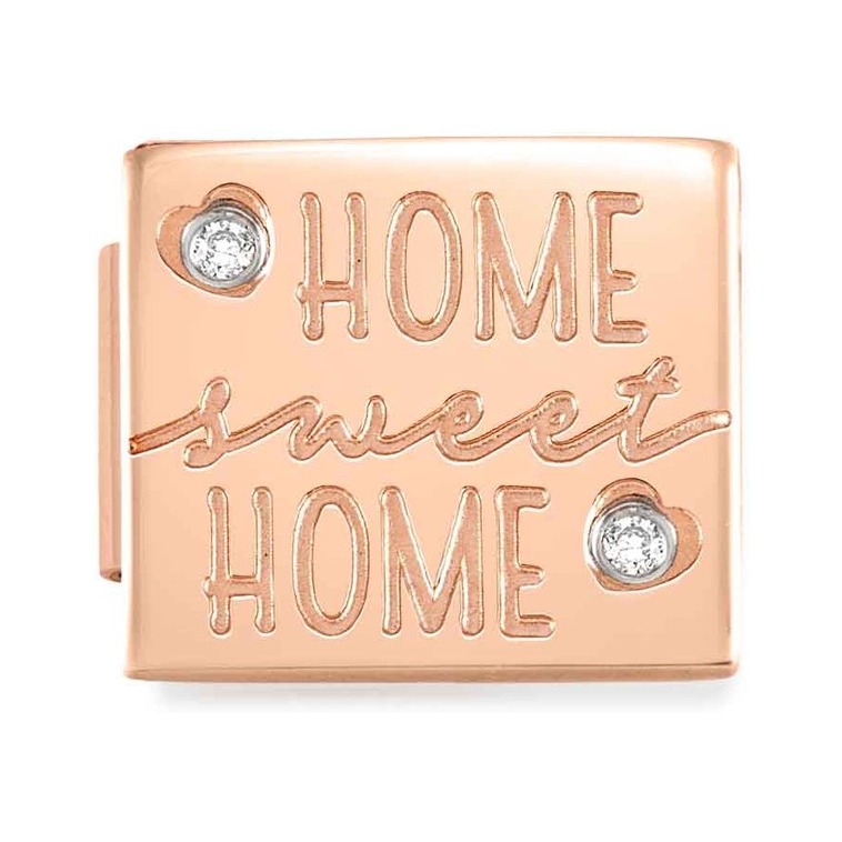 Nomination Composable Glam Charm Home sweet home rosé - Edelstahl, PVD rosé, Zirkonia