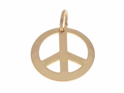 Silberner Peace Frieden Anhänger mit schlichter Symbolik, hergestellt von Juwelier Harnisch, ideal für eine stilvolle und bedeutungsvolle Schmuckkollektion.