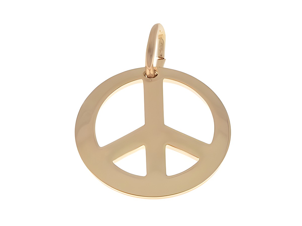 Silberner Peace Frieden Anhänger mit schlichter Symbolik, hergestellt von Juwelier Harnisch, ideal für eine stilvolle und bedeutungsvolle Schmuckkollektion.