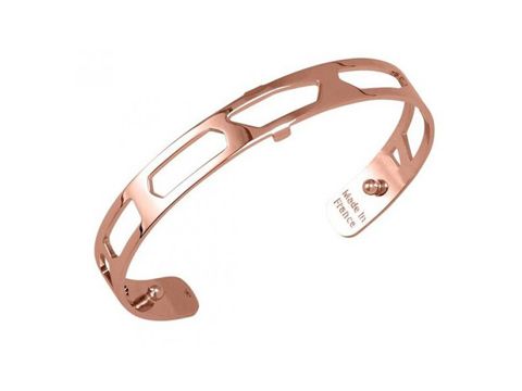 Armreif von Les Georgettes in Roségold mit einem modernen, ausgeschnittenen Design, 8 mm breit, Modellnummer 7034008, GIRAFE, aus Frankreich gefertigt.