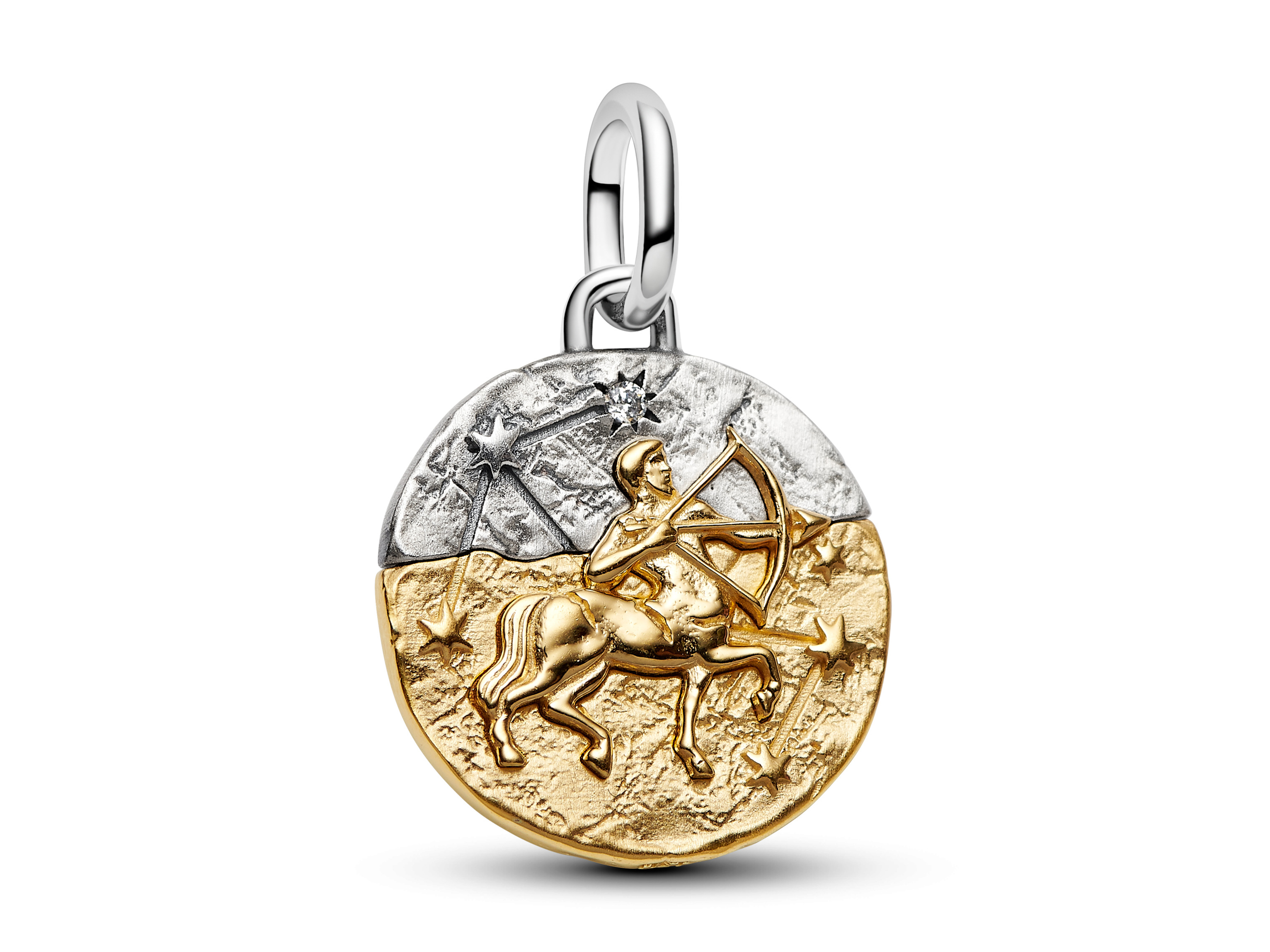 Pandora ME 764988C01 - Sternzeichen Schütze - Charm - Sterling Silber & Gelbgold Vergoldung - 16 mm