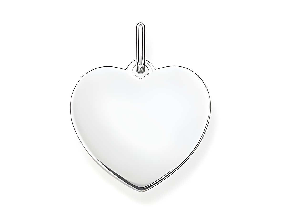 Silberner Herzanhänger von Thomas Sabo LBPE0017-001-12, ideal für personalisierte Gravuren, elegantes Design für individuellen Schmuck.