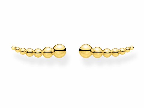 Ohrkletterer aus Silber und Gelbgold der Thomas Sabo Charming Collection, Modell H2156-413-39, mit einer eleganten Anordnung von glänzenden, runden Perlen in Gelb.
