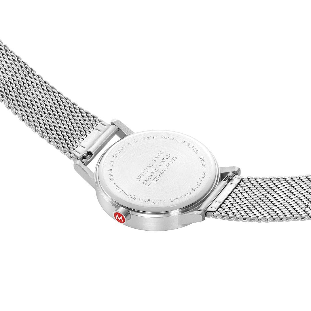 Mondaine Uhr Classic - 40 mm - Ziffernblatt Ozeanblau – Ansicht 5