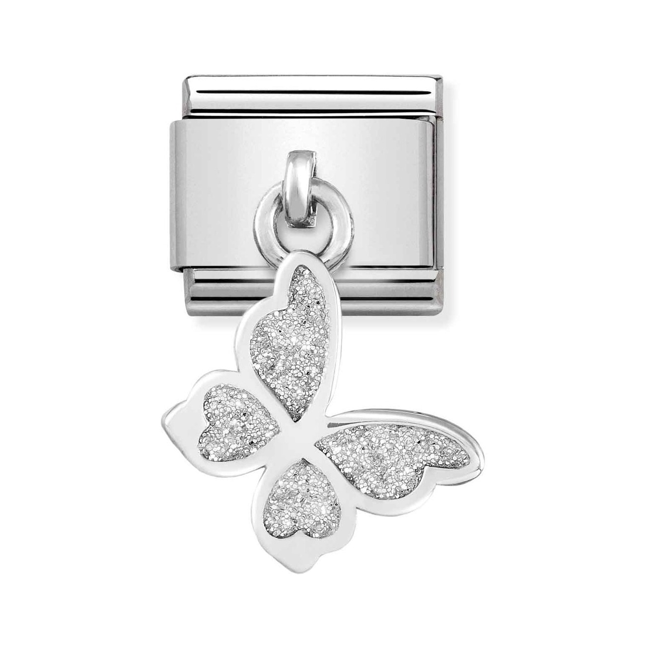 Nomination Composable Classic Charm Glitzer-Schmetterling SilverShine - Edelstahl, Sterling Silber