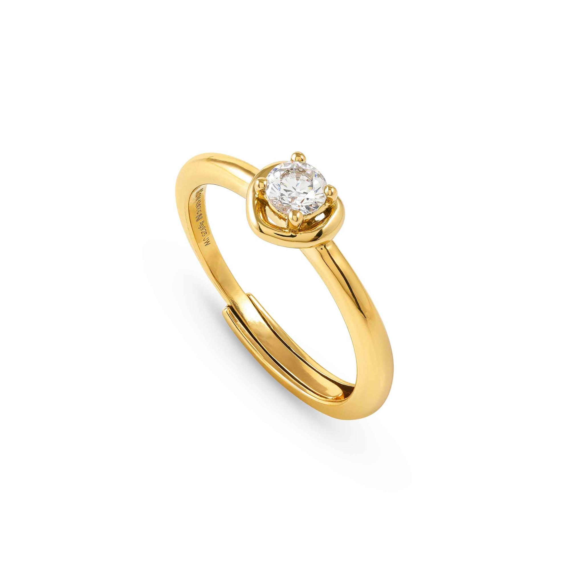 Nomination COSMICLOVE Ring aus Sterling Silber vergoldet - Zirkonia - Herz - Gr. 51-59 verstellbar