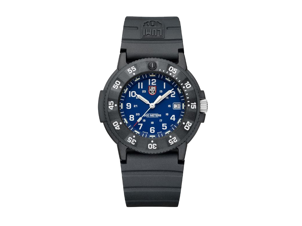 Luminox Uhr XS.3003.EVO.S - Sea - Schwarz - 43 mm mit blauem Ziffernblatt, robustem Gehäuse und rutschfestem Armband, ideal für Wasseraktivitäten und Outdoor-Abenteuer.