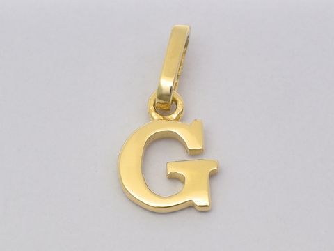 Gold Buchstaben Anhänger Buchstabe G aus Gold 750, Hersteller Juwelier Harnisch, eleganter und stilvoller Schmuck für persönliche Initialen.