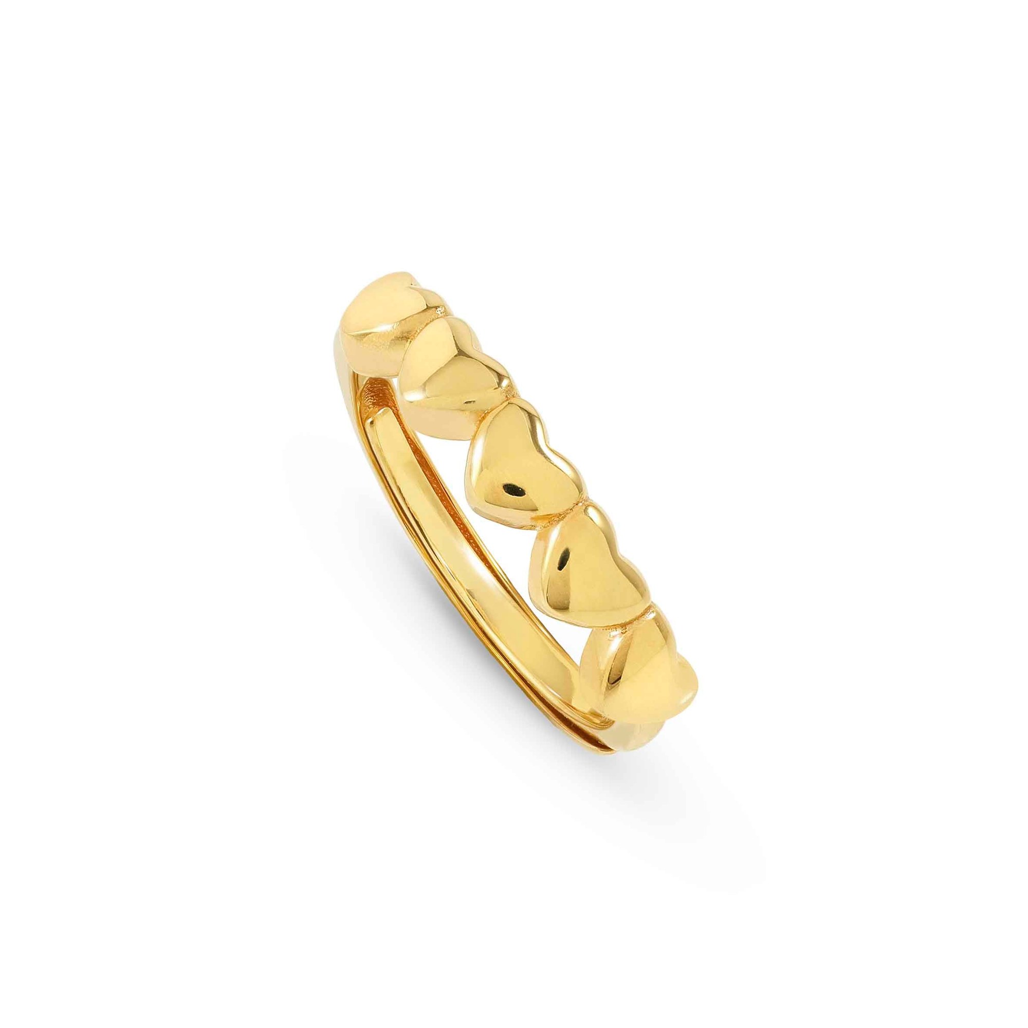 Nomination Sterling Silber - Herz - vergoldet Ring - Armonica Weite 11-17 – fünf Herzen – Ansicht 2