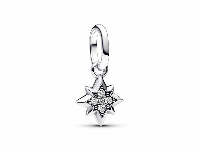 Stern Mini-Charm-Anhänger aus Sterling Silber von Pandora, verziert mit klaren Zirkonia, ideal für das persönliche Schmuckdesign und ein funkelndes Accessoire.